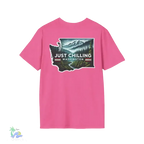 Just Chilling Washington State Tee – Scenic Mountain Back Print Unisex Comfort Shirt - Just Chilling Inc.