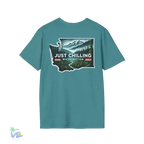 Just Chilling Washington State Tee – Scenic Mountain Back Print Unisex Comfort Shirt - Just Chilling Inc.