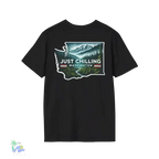 Just Chilling Washington State Tee – Scenic Mountain Back Print Unisex Comfort Shirt - Just Chilling Inc.