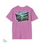 Just Chilling Washington State Tee – Scenic Mountain Back Print Unisex Comfort Shirt - Just Chilling Inc.