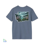 Just Chilling Washington State Tee – Scenic Mountain Back Print Unisex Comfort Shirt - Just Chilling Inc.
