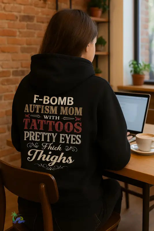 Lightweight Hooded Sweatshirt F Bomb Autism mom - Black / S - Hoodie