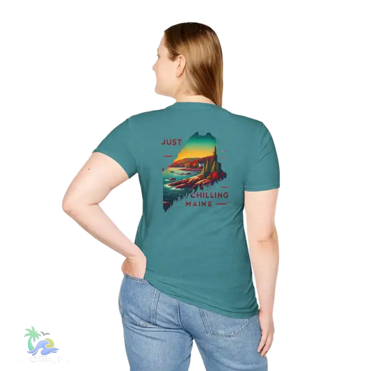 Maine Graphic T-Shirt Summer Style Tee Vacation Apparel Travel Gift Adventure Shirt Outdoor Wear Just Chillin’ Design