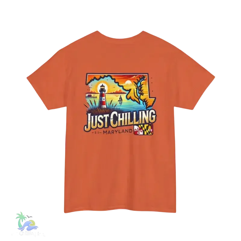 Maryland State Vibes – Unisex Cotton Tee | Classic Fit Shirt With Shoulder Tape - Just Chilling Inc.