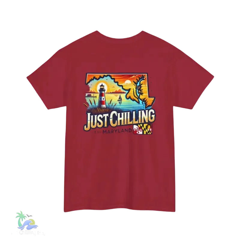 Maryland State Vibes – Unisex Cotton Tee | Classic Fit Shirt With Shoulder Tape - Just Chilling Inc.