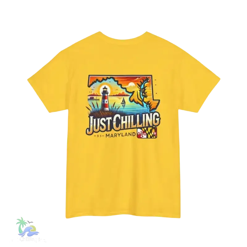 Maryland State Vibes – Unisex Cotton Tee | Classic Fit Shirt With Shoulder Tape - Just Chilling Inc.