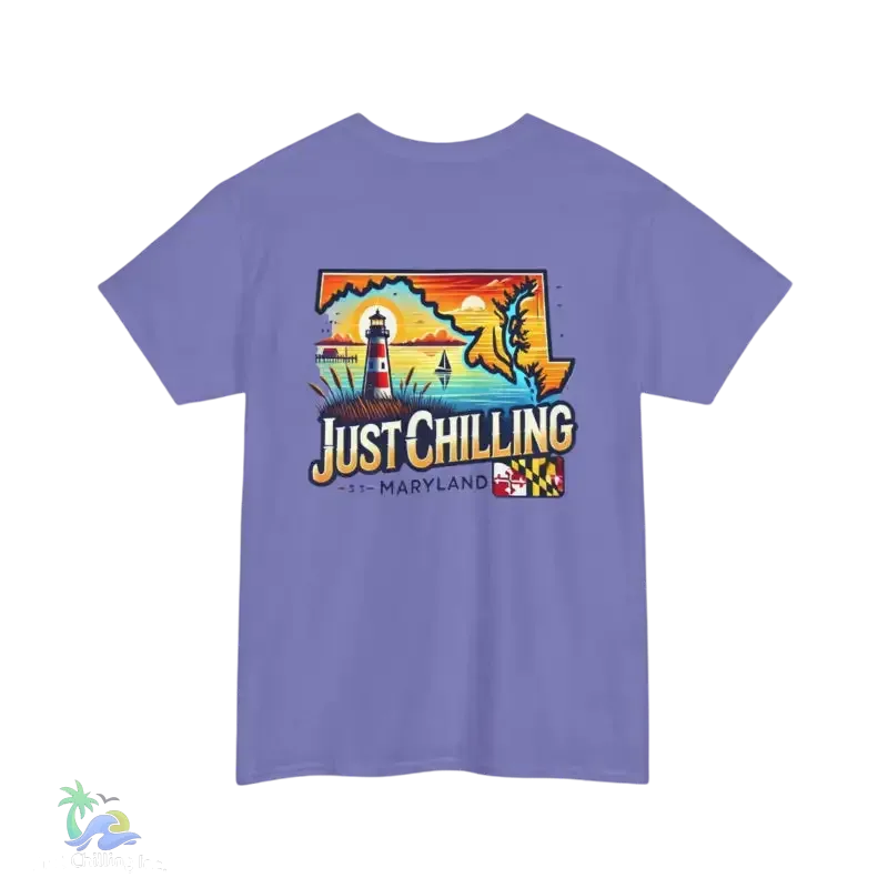Maryland State Vibes – Unisex Cotton Tee | Classic Fit Shirt With Shoulder Tape - Just Chilling Inc.