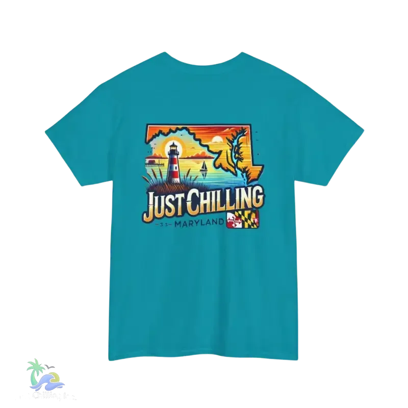 Maryland State Vibes – Unisex Cotton Tee | Classic Fit Shirt With Shoulder Tape - Just Chilling Inc.