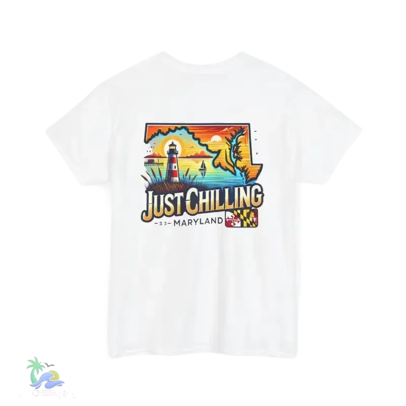 Maryland State Vibes – Unisex Cotton Tee | Classic Fit Shirt With Shoulder Tape - Just Chilling Inc.
