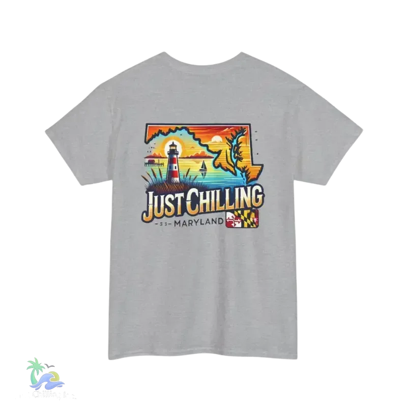 Maryland State Vibes – Unisex Cotton Tee | Classic Fit Shirt With Shoulder Tape - Just Chilling Inc.