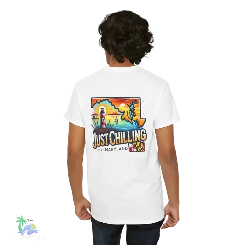 Maryland State Vibes – Unisex Cotton Tee | Classic Fit Shirt With Shoulder Tape - Just Chilling Inc.
