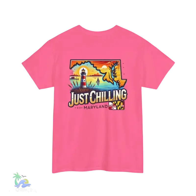 Maryland State Vibes – Unisex Cotton Tee | Classic Fit Shirt With Shoulder Tape - Just Chilling Inc.
