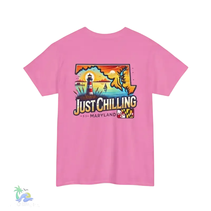 Maryland State Vibes – Unisex Cotton Tee | Classic Fit Shirt With Shoulder Tape - Just Chilling Inc.