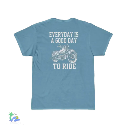 Men’s Short Sleeve Tee everyday is a good day to ride - Sky Blue / S - T-Shirt