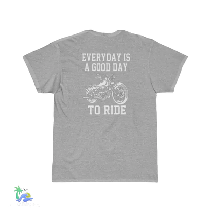 Men’s Short Sleeve Tee everyday is a good day to ride - Athletic Heather / S - T-Shirt