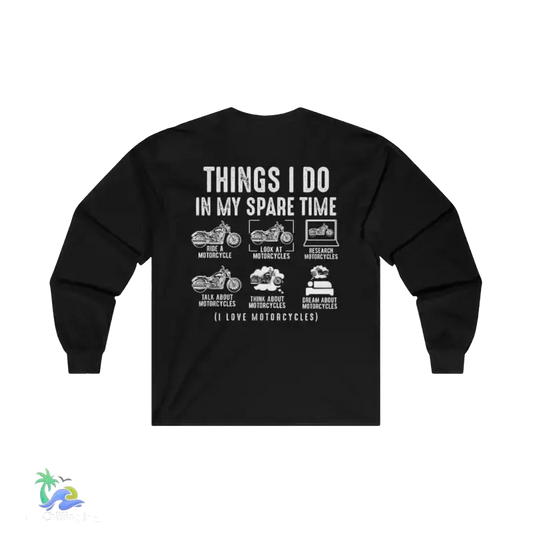 Things I Do In My Spare Time - Motorcycle lover Long Sleeve Tee - S / Black - Long-sleeve