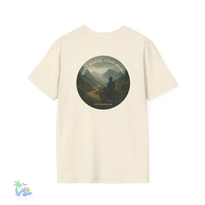 Motorcycle Tshirt- Express Yourself _ Quiet Road-Load Hearts - Natural / S - T-Shirt
