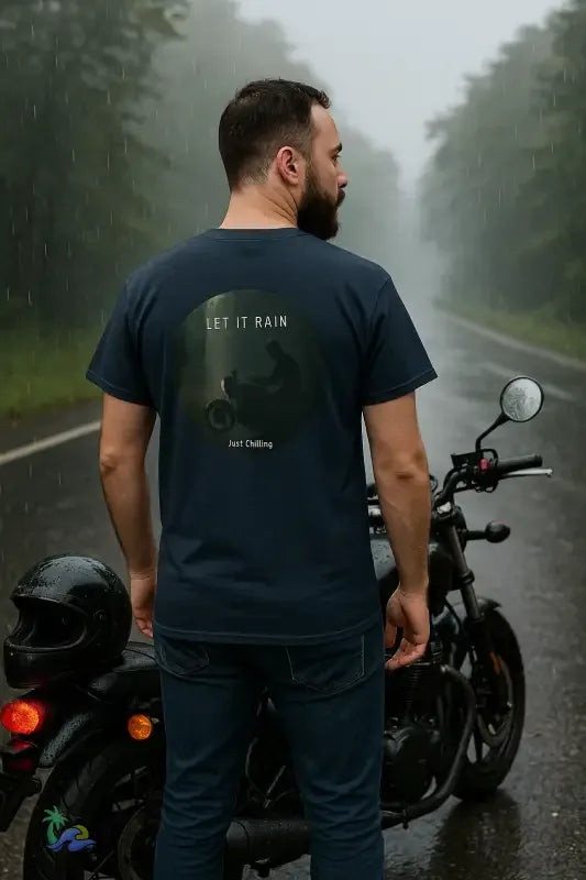Motorcycle T-Shirt | Graphic Biker Tee With Love Hearts - Casual Cotton Apparel - Just Chilling Inc.