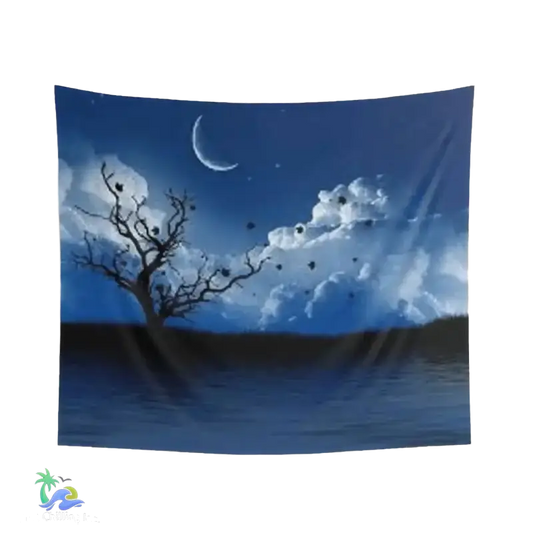 Nighttime Moon Tapestry - Indoor Wall Decor for Any Room - Just Chilling Inc. - 