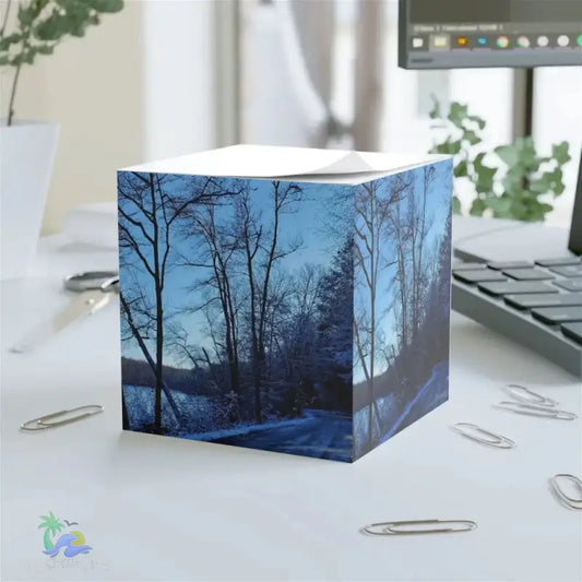 Pocono Mountains Road Note Cube - Scenic Desk Accessory for Nature Lovers - Just Chilling Inc. - 