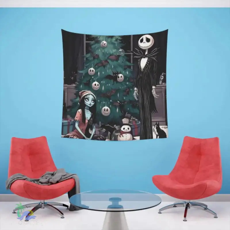 Printed Wall Tapestry- Jack and Sally - Just Chilling Inc. - 