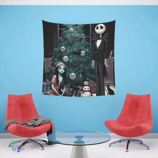 Printed Wall Tapestry- Jack and Sally - Just Chilling Inc. - 