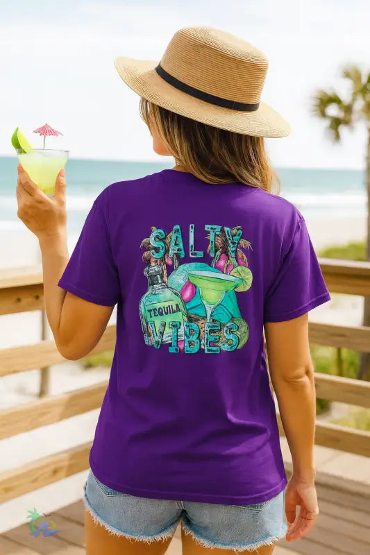 Salty Vibes Unisex T Shirt – Tequila Sunset Summer Tee | Just Chilling Inc. T Shirt