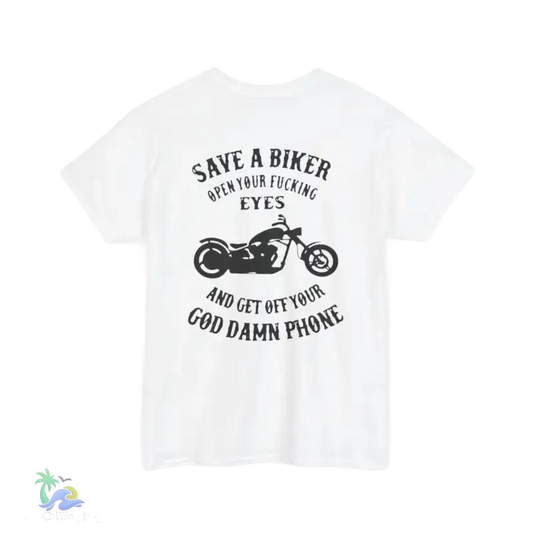 Save a Biker -Beefy-T® Short-Sleeve T-Shirt - White / S - T-Shirt