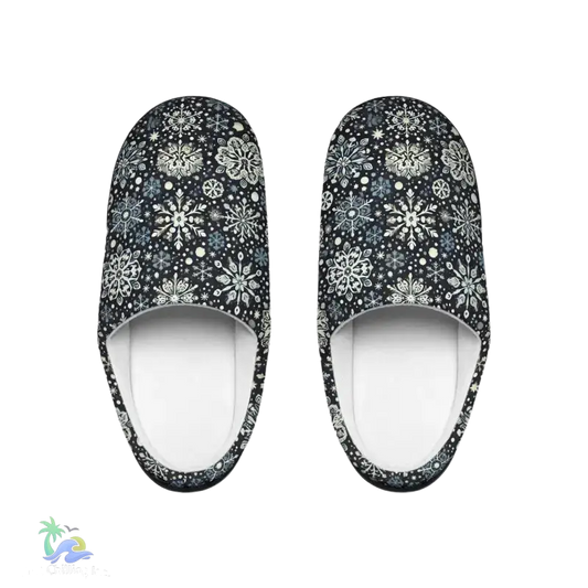 Snowflake Women’s Indoor Slippers - US 7 - 8 / Black sole - Shoes