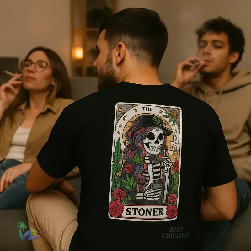 Stoner Tarot Tee - Unisex Cotton Shirt | Mystical Graphic T-Shirt, Comfortable Fit - Just Chilling Inc.