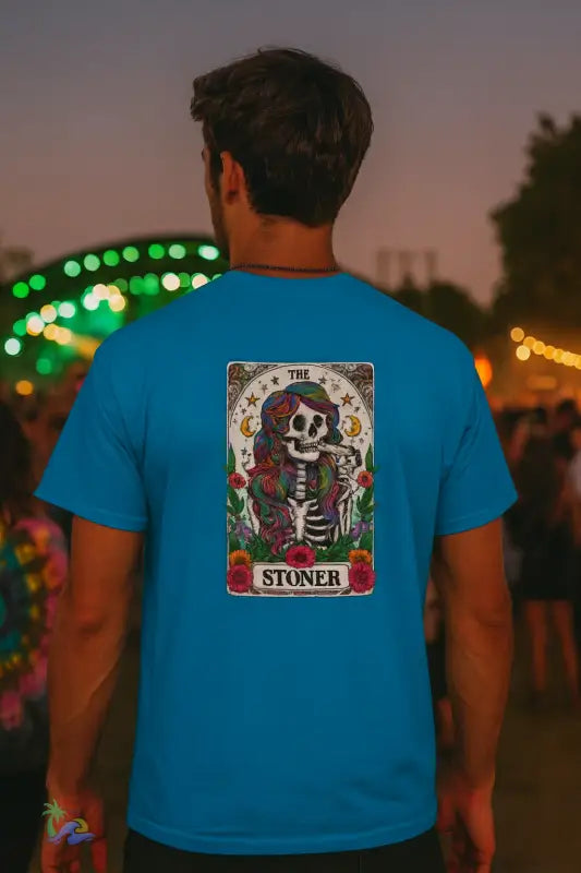 Stoner Tarot Tee - Unisex Cotton Tee - Indigo Blue / S - T-Shirt