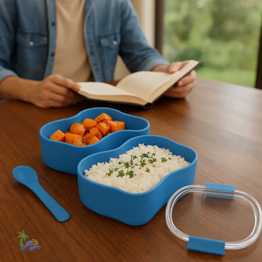 Stylish Two-Tier Bento Box – Perfect for Meal Prep & On-the-Go Lunches - One size / Blue - Accessories