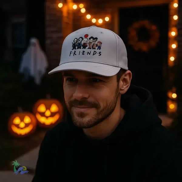 Surf Cap Snapback – Friends Theme Horror Character Baseball Cap, Quick Dry - Just Chilling Inc.