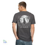 Black Cat T-Shirt – Minimalist Halloween Tee With Moon Design | Comfortable Cotton Top - Just Chilling Inc.