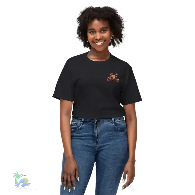 Black Cat T-Shirt – Minimalist Halloween Tee With Moon Design | Comfortable Cotton Top - Just Chilling Inc.