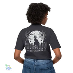 Black Cat T-Shirt – Minimalist Halloween Tee With Moon Design | Comfortable Cotton Top - Just Chilling Inc.