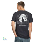 Black Cat T-Shirt – Minimalist Halloween Tee With Moon Design | Comfortable Cotton Top - Just Chilling Inc.