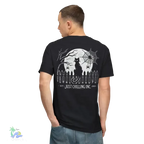 Black Cat T-Shirt – Minimalist Halloween Tee With Moon Design | Comfortable Cotton Top - Just Chilling Inc.