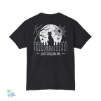 Black Cat T-Shirt – Minimalist Halloween Tee With Moon Design | Comfortable Cotton Top - Just Chilling Inc.