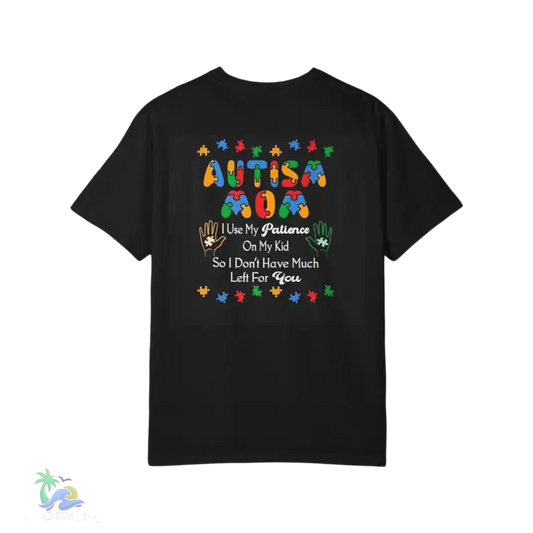 T-Shirt for Autism Mom with ’Little Patience Left’ Text - Black / S - T-Shirt