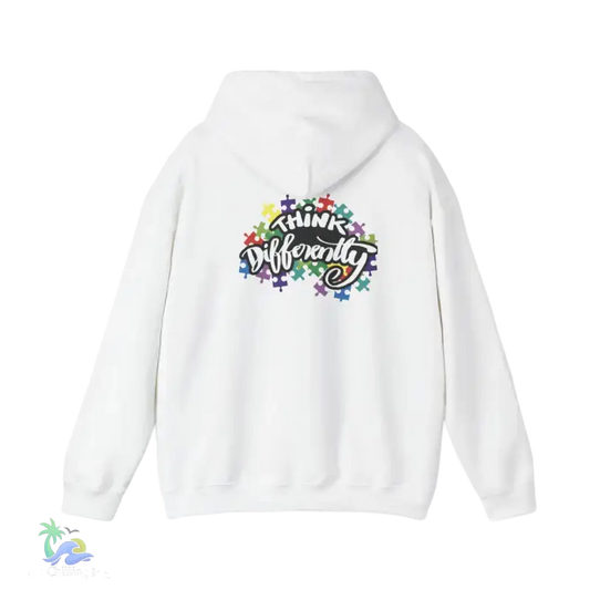 Think Differently Autism Awareness Hoodie - White / S - Hoodie