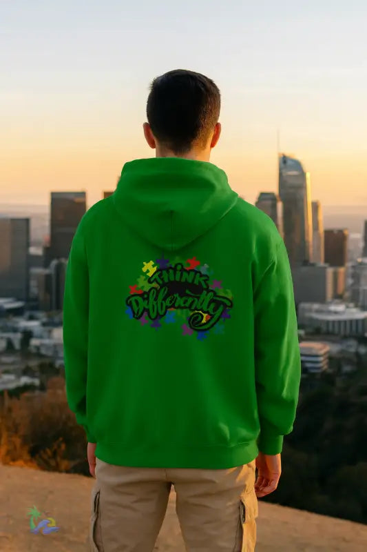Think Differently Autism Awareness Hoodie - Irish Green / S - Hoodie