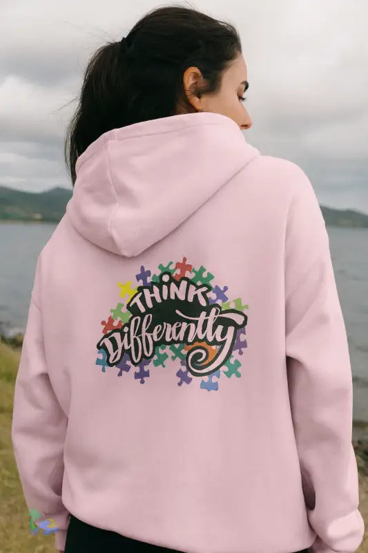 Think Differently Autism Awareness Hoodie - Light Pink / S - Hoodie