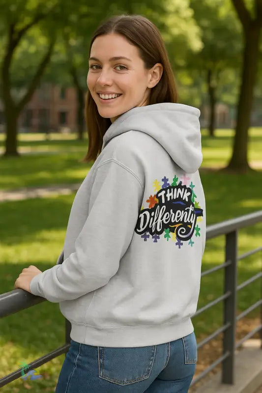 Think Differently Autism Awareness Hoodie - Sport Grey / S - Hoodie