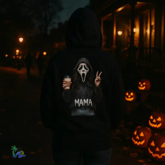 Three-Panel Fleece Hoodie mama rocking her dark side - Black / S - Hoodie