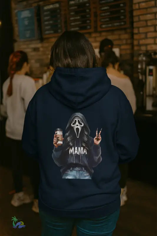 Three-Panel Fleece Hoodie mama rocking her dark side - Navy / S - Hoodie