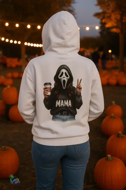 Three-Panel Fleece Hoodie mama rocking her dark side - White / S - Hoodie