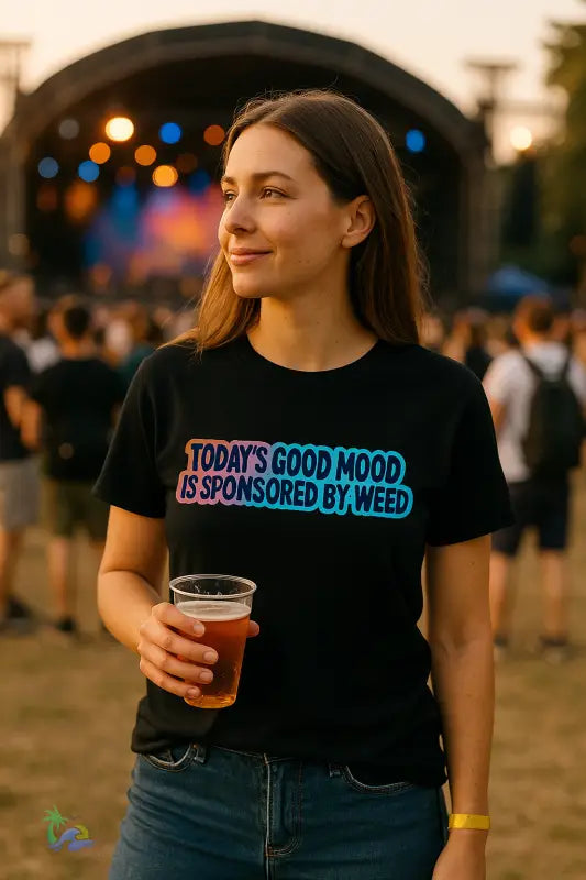 Today’s good mood was brought to you by weed- cannabis All Star Basic tee - T-Shirt