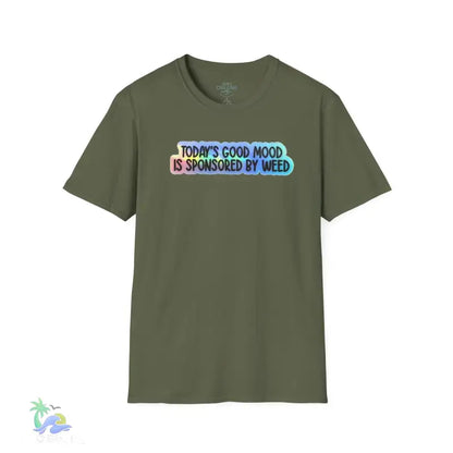 Today’s good mood was brought to you by weed- cannabis All Star Basic tee - Military Green / S - T-Shirt