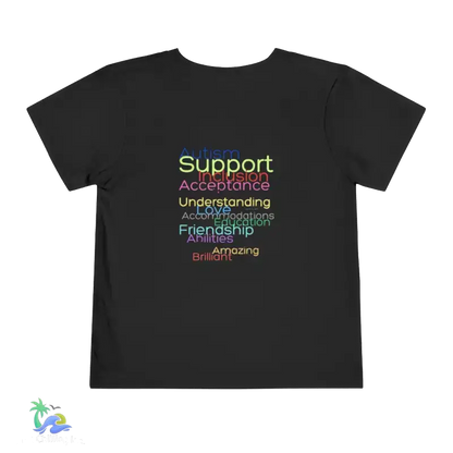 Toddler Short Sleeve Tee Autism support tee - Black / 2T - Kids clothes